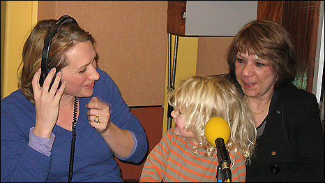 May Witwit and Bee Rowlatt - together now in the Outlook studio, along with Bee's daughter
