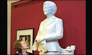 Baroness Thatcher and her statue