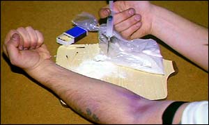 Addict injecting