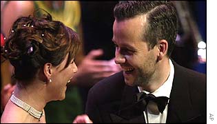 Princess Martha Louise and Ari Behn at a party celebrating their wedding