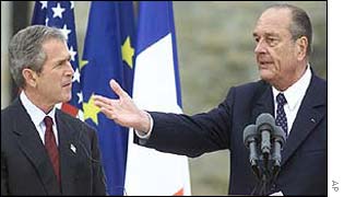 George Bush and Jaques Chirac