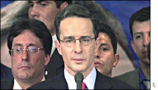 Colombian President-elect Alvaro Uribe