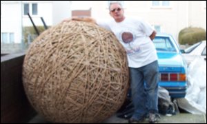 Mr Evans and the rubber band ball