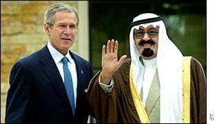 George Bush and Crown Prince Abdullah