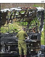 Wreckage of the bus 