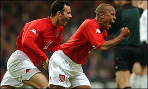Robert Earnshaw celebrates his goal against Germany