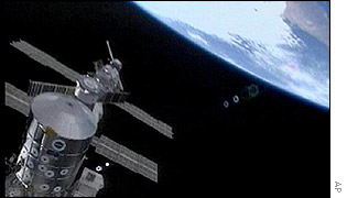 View of international station in space, AP