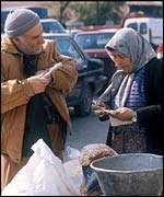 Turkish shoppers at a local market in Ankara