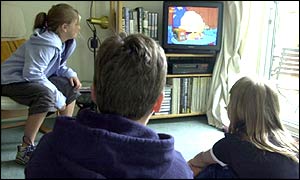 Children watching a video