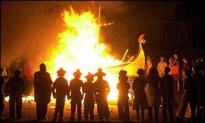 A traditional viking funeral