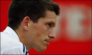 Tim Henman in the final of the Stella Artois tournament