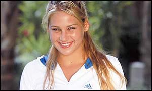 Anna Kournikova poses for the cameras