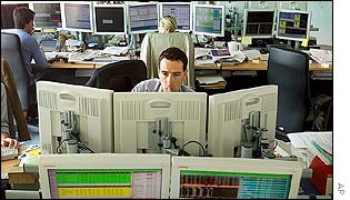 Traders in a Paris bank