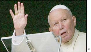 John Paul II at Vatican window