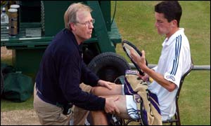 Tim Henman and trainer