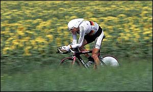 Germany's Jan Ullrich in action during the 2001 Tour de France