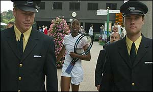 Venus Williams arrives at the All England Club on 4 July