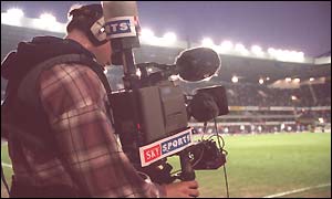 Sky camera at football game