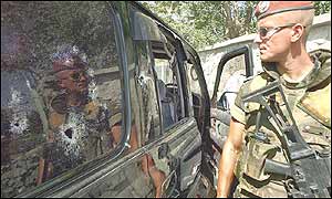 The wrecked car of Haji Qadir