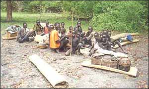 Families displaced by the fighting 
