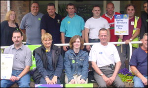 Picketers in Wrexham