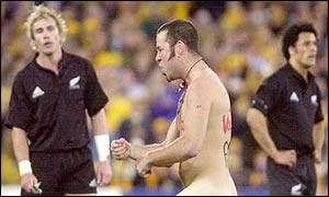 Two streakers invaded the pitch during the Tri-Nations clash