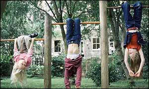Kids on bars
