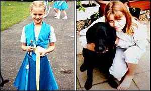 Holly Wells (L) and  Jessica with her dog Toby