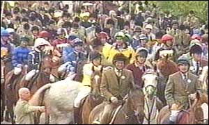 Column of riders