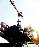 Missile being launched