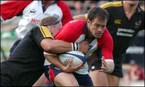 Contepomi dived on the ball from an offside position as Bristol lose  to a last-minute penalty try 