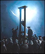 Execution scene in a TV drama on French Revolution