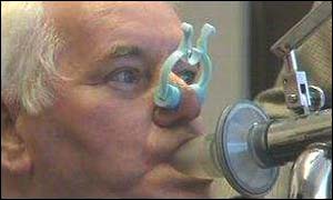 Worker takes oxygen