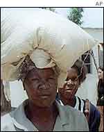Women with food aid