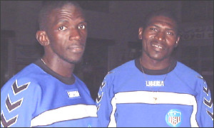 Kelvin Sebwe (left) and brother Dionysus are absent 