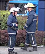 Two firemen on duty
