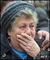 A woman tries to find information about relatives near Moscow city hospital