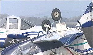 An upside down plane