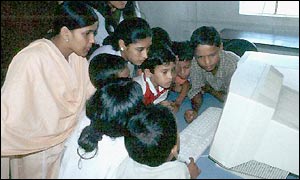 Girls using a PC