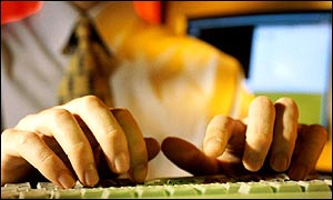 Man with keyboard, 