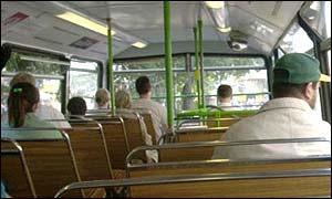 Interior of bus