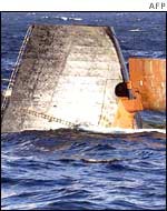 The sunken tanker