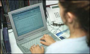 Woman at computer