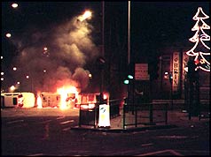 Overturned car