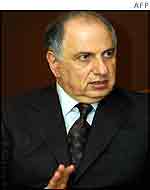 Ahmad Chalabi, head of the Iraqi National Congress, in Tehran  