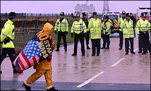 Demonstrators in November 2002