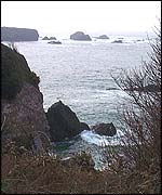 The rocky shore