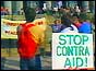 Demonstrators in Minneapolis protest against the US administration for its involvement in Nicaragua