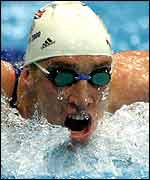 Swimmer in training