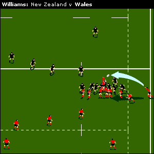 Trailing by just one point four minutes into the second half, Wales lock Brent Cobain wins a vital turnover at a New Zealand line-out  